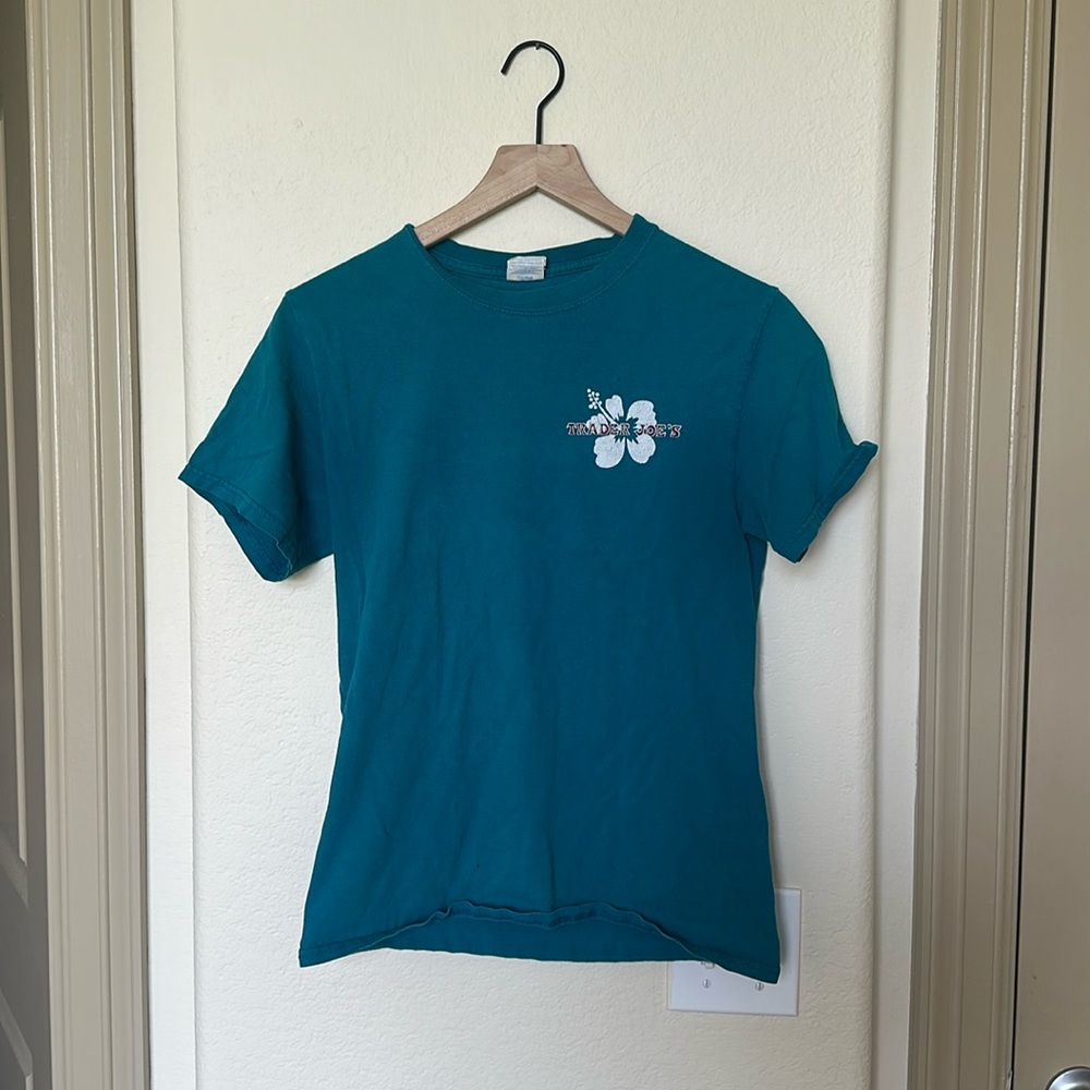 Trader Joe’s Custom Crew Short Sleeve Shirt Size Small Teal Women’s